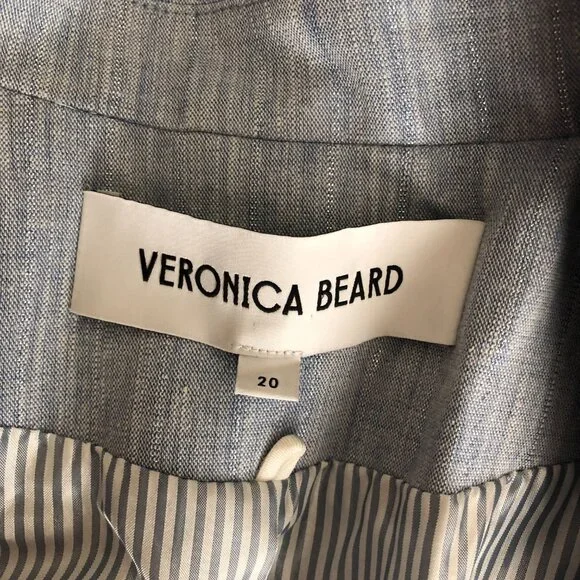 Veronica Beard light blue Double Breasted Dickey Blazer Size: 20 - Picture 4 of 12